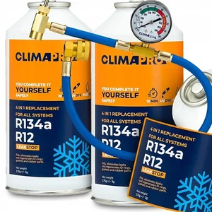 2x Kältemittel 4in1 Dichtmittel Öl Ersatzgas R134A für Autos von 1995 bis 2016 - Bild 1 von 5