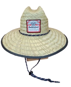 NEU NEU MIT ETIKETT Billabong Strohhut Knospe Budweiser Bier Rettungsschwimmer Bootfahren Outdoor Strand - Bild 1 von 15