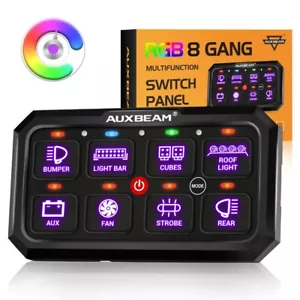 For Chevrolet Ford AUXBEAM RGB 8 Gang Switch Panel Circuit Control Relay System - Bild 1 von 10
