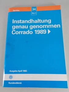 Manual de Taller Instandhaltung Genau Genommen VW Corrado Stand 04/1992 - Imagen 1 de 2