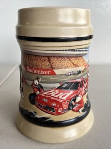 Budweiser Racing Bill Elliot & Junior Johnson Beer Stein Mug Nascar 1993 3D - Imagen 1 de 6