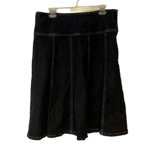 Ann Taylor Blue Jean Skirt Womens 8 Fit & Flare Whipstitch Side Zip NWOT - Bild 1 von 14