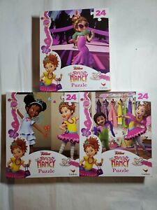 New 3 Disney Junior Fancy Nancy 24 Piece Puzzle Bundle Lot Set (9.1" x 10.3")