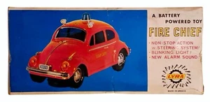 VINTAGE LYRA No 450 FIRE CHIEF VOLKSWAGEN BEETLE BATTERY OPERATED NEW IN BOX - Picture 1 of 13