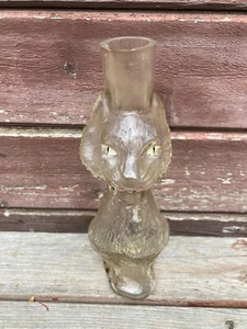 Antique 1920's Cambridge Clear Glass CAT Figural Liquor Bottle Pre Prohibition - Picture 1 of 3