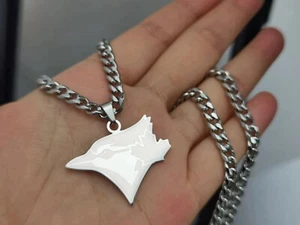 Toronto Blue Jays Necklace - Silver Plated - 5mm Cuban - 22" Chain MLB Baseball - Picture 1 of 3