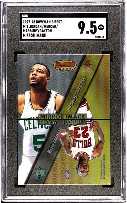 1997-98 Bowman's best mirror image Michael Jordan Gary Payton SGC 9.5 - Image 1 of 2