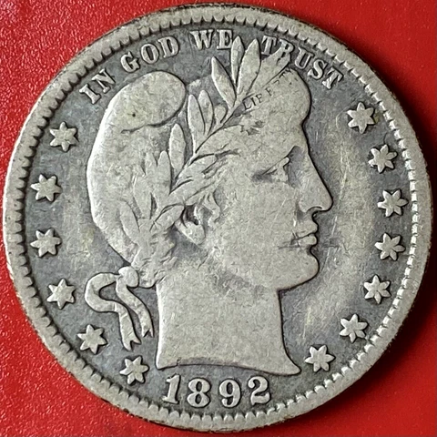 1892-O BARBER QUARTER Cover