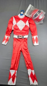 RED POWER RANGERS Size Youth Medium 8 Red White Plastic Hard Mask - Picture 1 of 13