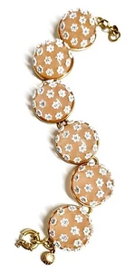 J.Crew Floral Bubble Bracelet Natural Multi Light Gold Ox Plated Brass NWOT - Picture 1 of 15