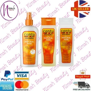 Cantu Shea Butter Shampoo & Conditioner 400ml with Coil Calm Detangler 8oz/273ml - Picture 1 of 3