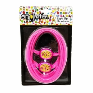 Emojination Emoji Lightup Laces - 2 Pieces, Bright Pink, Included Batteries - Picture 1 of 7