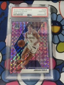 Panini Mosaic #228 Jordan Poole 2019-20 camuflaje rosa Prizm RC - PSA 10 - Imagen 1 de 1