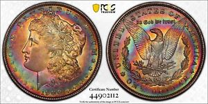 RAINBOW TONED 1900-P PCGS Genuine Questionable Color AU Det. Morgan Dollar $1 G2