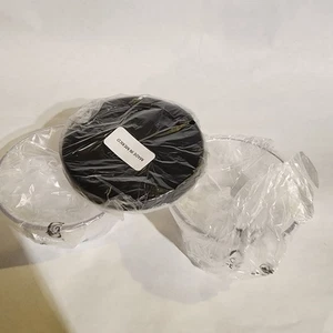 ☀️Tupperware Clearly Elegant Small Serving Bowl Set Of 2 W/ Black Lids 1 3/4 Cup - Picture 1 of 4