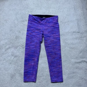 Athleta Leggings Girls Large Stretch Waist Ankle Multicolor Striped Athleisure - Picture 1 of 12