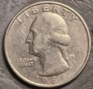 1989 No Mint Mark Washington Quarter ( Strike Through Grease Error ) - Picture 1 of 6