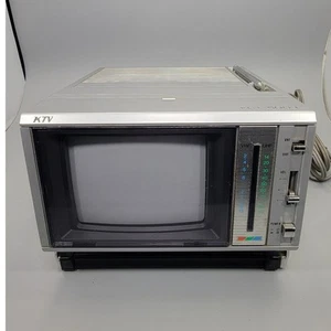 Vintage1986 KTV KCT-5003 RetroColor CRT 5" Inch VHF UHF TV Silver Working - Picture 1 of 10