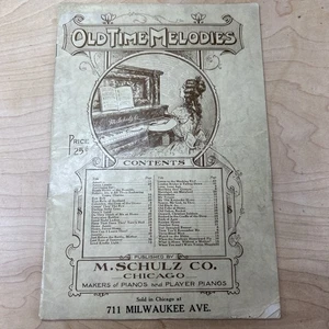 Vintage Sheet Music Book by M. Shulz Co. Old Time Melodies - Picture 1 of 11