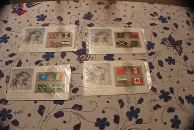 1983 UN FDC's (4)-WFUNA Flag Series Cachets-Elisabeth von Janota Bzowski Art - Image 1 of 2