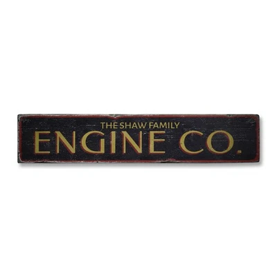 Engine Co. Custom Family Name - Rustic Handmade Distressed Wood Sign - Image 1 of 2