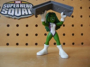 Marvel Super Hero Squad VERY RARE Green SHE-HULK w/ I-Beam from Hulk Wave 2 - Picture 1 of 6