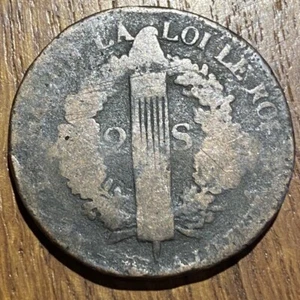 PIECE 2 SOLS DE LOUIS XVI 1792 BB (653) RARE METAL DE CLOCHE !! COTÉE !!! USÉE  - Picture 1 of 2