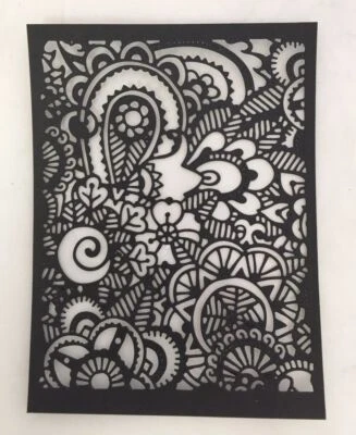 Troquelados Tim Holtz * Doodle Art #2 * Juego de cuatro * Cartulina negra Foto 1 de 3