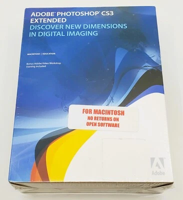Adobe Photoshop CS3 Extended for Macintosh *NEW SEALED PN: 19400063 - Image 1 of 4
