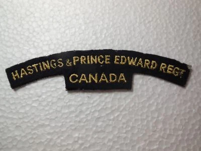 HASTINGS & PRINCE EDWARD REGIMENT CANADA SHOULDER TITLE PATCH FREE USA SHIPPING - Image 1 of 2