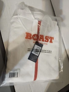 New BOAST Womens MEDIUM M Quilted WHITE  Bomber Warm Up Track Jacket NWTS - Picture 1 of 4