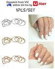 5pcs Simple V Shape Plain Band Ring Stack Above Knuckle Midi Rings Set Jewelry