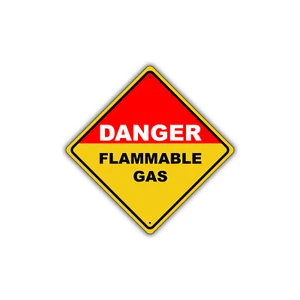 Letrero de diamante de gas inflamable de peligro para no fumar OSHA seguridad aluminio metal - Imagen 1 de 1