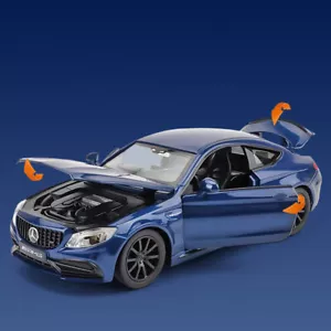 Mercedes C63 S AMG Coupe 1:32 Model Car Diecast Toy Vehicle Collection Gift Blue - Picture 1 of 9