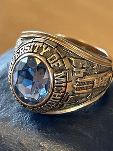 Mens 14k Gold 1949 University Of Michigan Class Ring 20.6 Grams Jostens - Picture 1 of 7