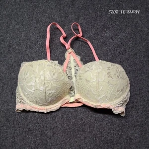 PINK by Victoria Secret Bra Women Size 32 C Date Racerback Front Close Lace - Picture 1 of 3