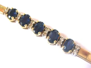Armband Gold 585 bicolor mit Saphiren und Brillanten, 13,78 g - Bild 1 von 4