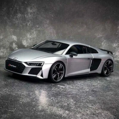 1/18 Scale Audi R8 Coupe 2021 open close diecast by Kengfai Metallic SIlver - Image 1 of 4