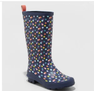 Youth Girls' Lulani Polka Dot Rain Boots - Cat & JackͲ Sz 1 - Picture 1 of 1