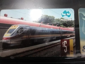 Vintage pay tel Phone card Qld. Tilt Train $5 RARE Lot 9 - Picture 1 of 2