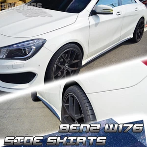 Matte Black Fit For Mercedes Benz C117 W117 CLA 4D Side Sill Skirt Cover Bodykit - Afbeelding 1 van 1