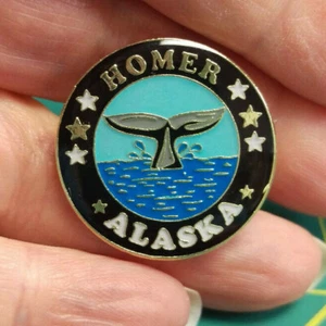 Alaska Pin Homer Alaska Nice Collectible AK Souvenir Pin With Whale Tail 1" tall - Picture 1 of 4