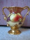 COALPORT HAND PAINTED FRUIT POT POURRI JAR BY C. Hollinshead 4 in tall free ship