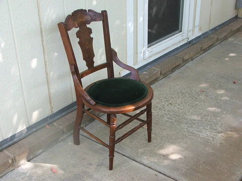 19th Century Antique Eastlake Victorian Walnut Dining Room / Parlor Accent Chair Cover