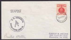 BERMUDA: (15780) S.S. AMERICA PAQUEBOT CANCEL/COVER - Picture 1 of 2