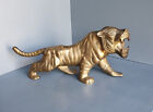 Vintage mid century brass tiger figurine - 14" 2.2KG retro large heavy (BA37)