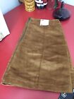 Old Navy Size 14 Retro Brown Faux Suede Mini A-line Skirt Pocket 60's 70's style