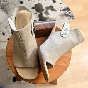 RAG & BONE Leigh Canvas City Sandal Beige Size 36 - Picture 1 of 13