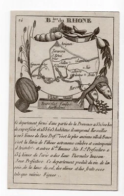c.1836 Bouches-du-Rhone, Marseille, France, Antique Card Map by Bourrut-Le Meri - Image 1 of 4