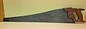 Disston Handsaw 26" 11 TPI Curved blade top Brass Bolts Medallion Wheat Grain - Picture 1 of 24